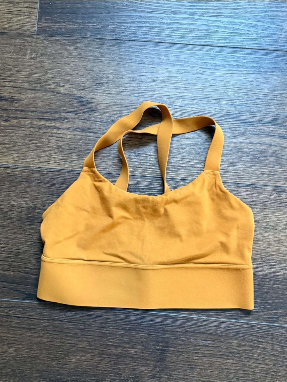 Athleta Mustard Yellow Crossback Sports Bra Sz M